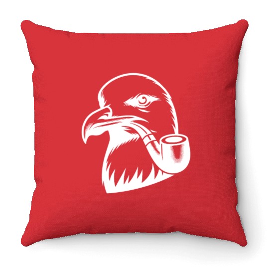 Seagull With Nordic Nautical Charisma Throw Pillows