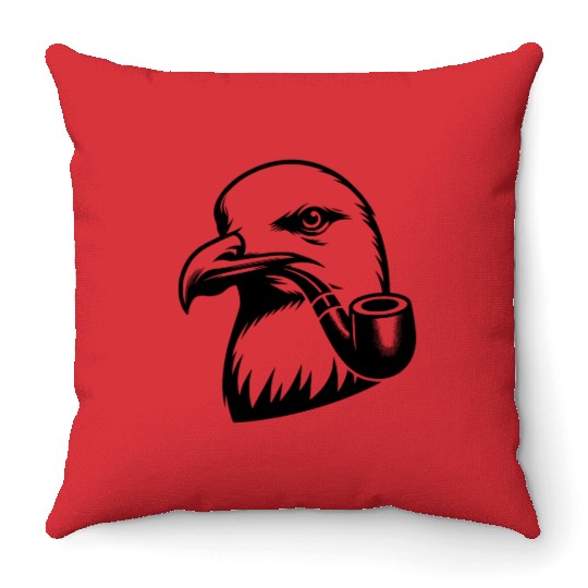 Seagull With Nordic Nautical Charisma Throw Pillows