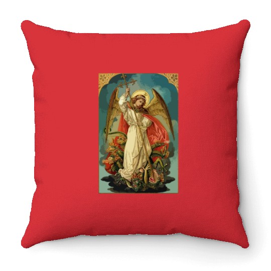 Saint Michael the Archangel Throw Pillows