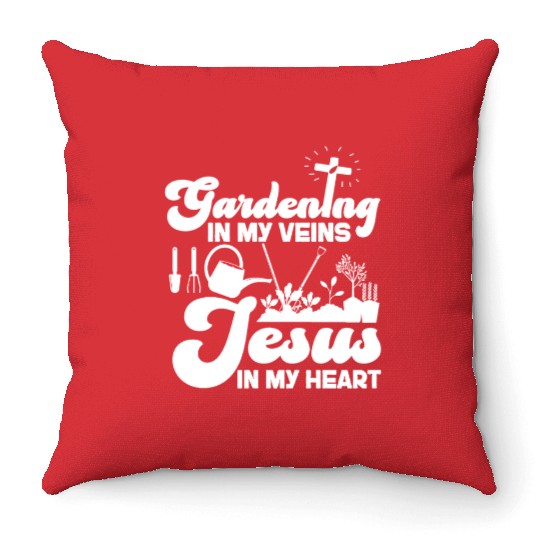 Plant Lover Gardening Jesus Faith Throw Pillows