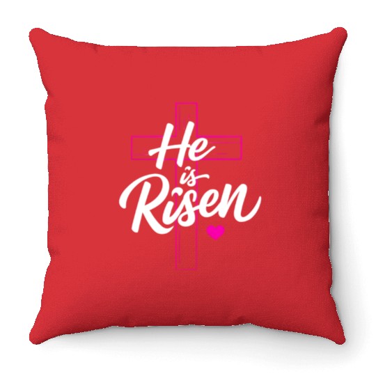 He is Risen Throw Pillows