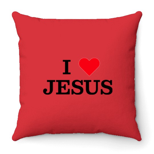 I Heart Jesus Throw Pillows
