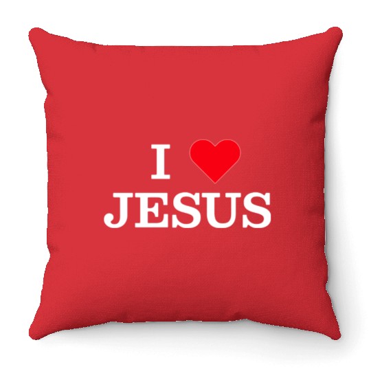 I Heart Jesus Throw Pillows