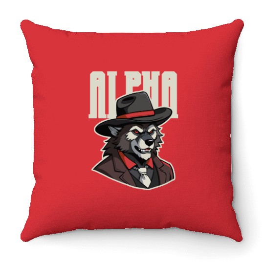 Alpha Wolf – No Beta Behavior Throw Pillows