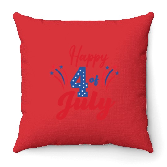 Happy 4th Of July Throw Pillows
