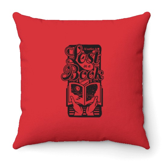 I'd Rather Be...Lost in a Book Throw Pillows