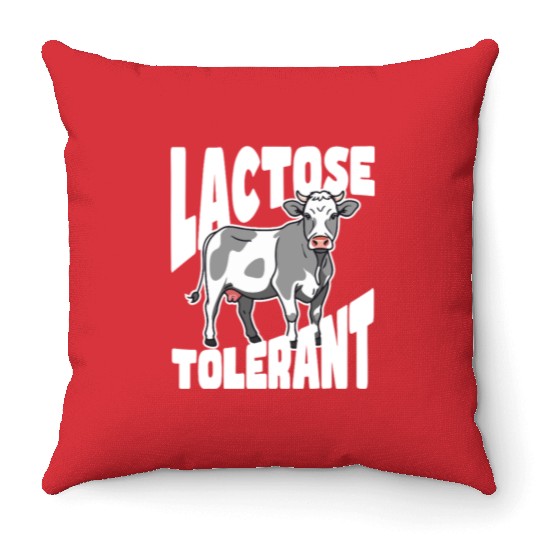 Lactose Tolerant – Built Different Throw Pillows