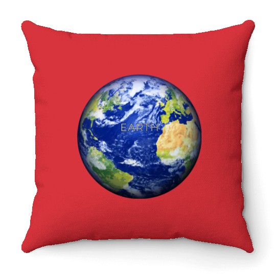Planet Earth – Realistic Globe Environmental Art Throw Pillows