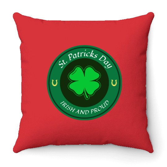 St. Patricks Day Irish and Proud Throw Pillows