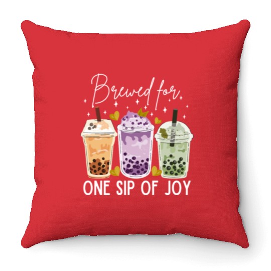 Boba tea lover Throw Pillows