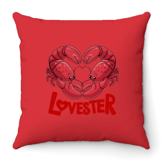 Lobster Lovester Valentine's Day Love Throw Pillows