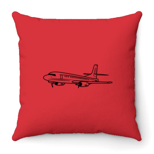 Aircraft Drawing Throw Pillows