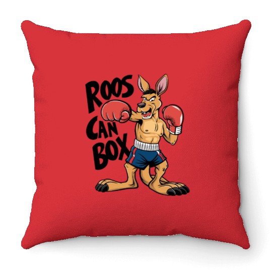 Roos Can Box Kangaroo Boxing Fun for Kangaroo Throw Pillows