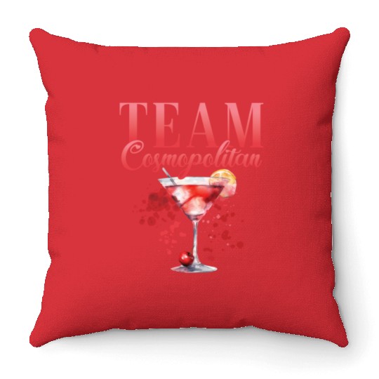 Cocktail Bartender Team Cosmopolitan Throw Pillows
