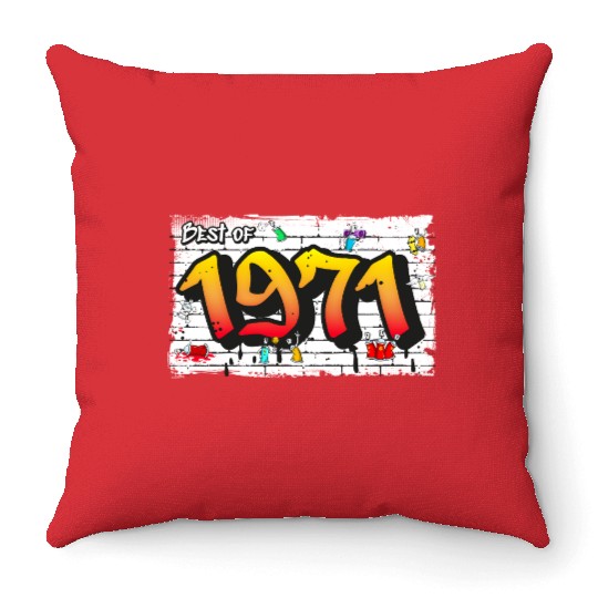 Urban Icon 1971 Graffiti – 54 Years of Timeless Throw Pillows