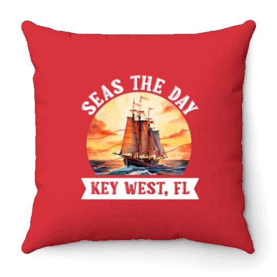 Florida Keys SEAS THE DAY IN KEY-WEST FLORIDA Throw Pillows