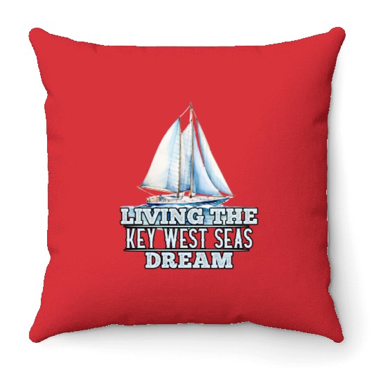 Florida Sunshine-State LIVING THE KEY-WEST SEAS Throw Pillows