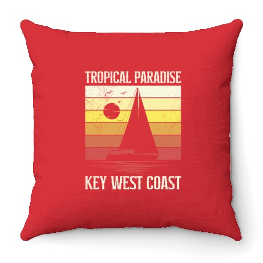 Florida TROPICAL PARADISE KEY-WEST COAST Throw Pillows