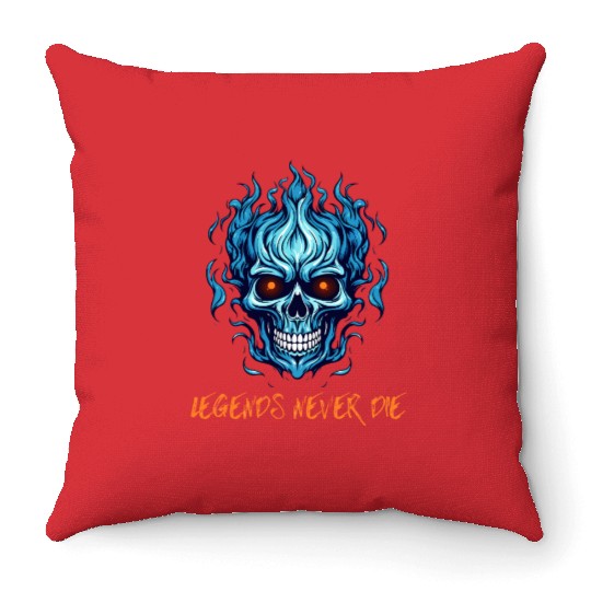 Legends never die Throw Pillows