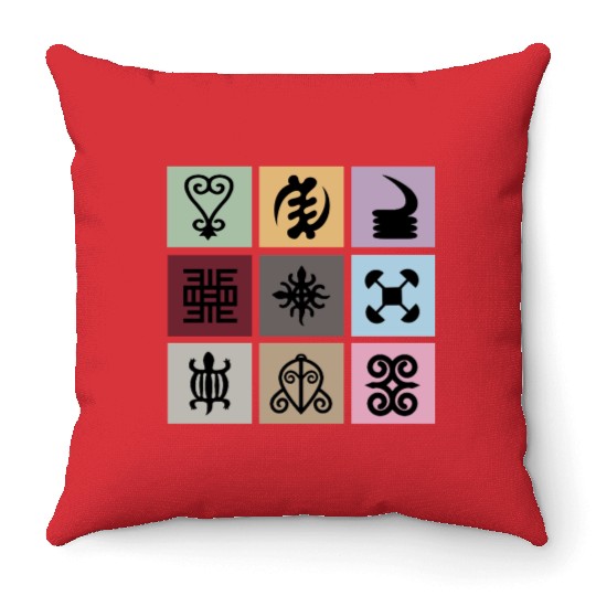 Ghana Adinkra Symbol – African Heritage & Wisdom Throw Pillows