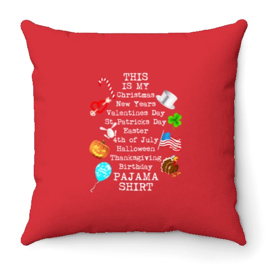 Ten holidays fun Birthday Christmas outfit PJs ten Throw Pillows