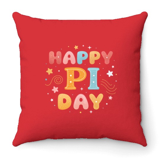 Happy Pi Day Throw Pillows | Funny Math Teacher Throw Pillows