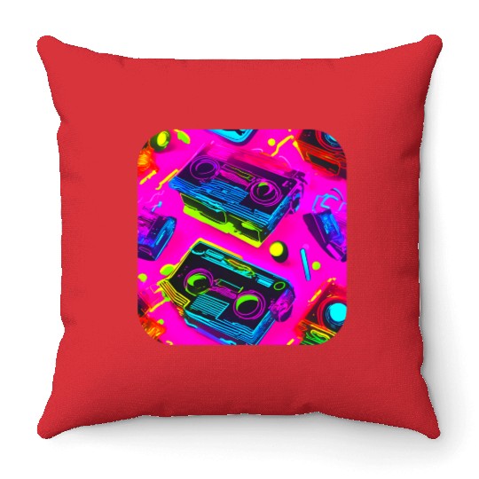 80s lifestyle oldschool pop Throw Pillows