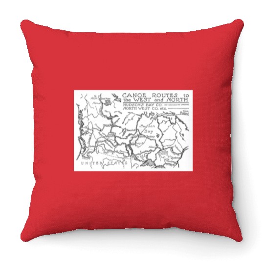 Fur Trade Canoe Routes Throw Pillows