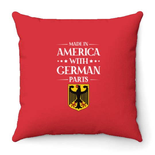 Made In America With German Parts US Throw Pillows
