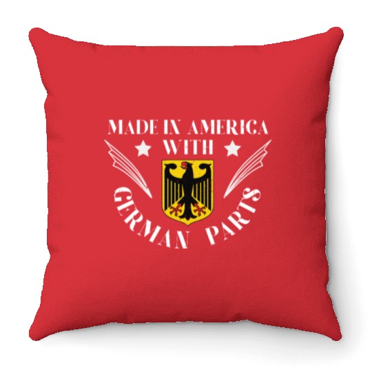 Made In America With German Parts US USA Throw Pillows