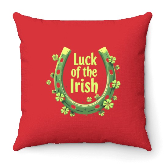 Luck of the Irish Horseshoe Design Throw Pillows
