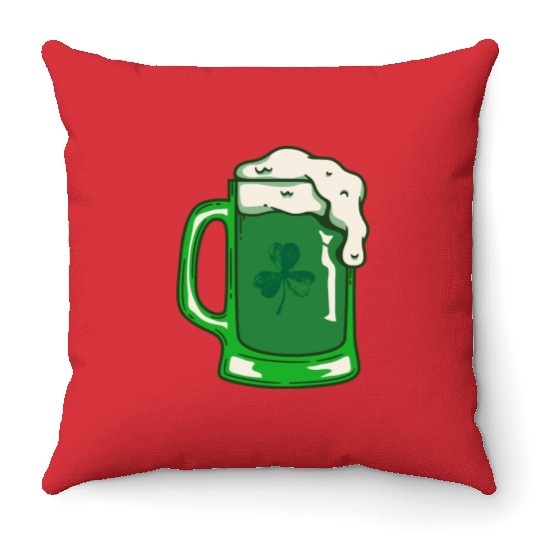Green Beer Throw Pillows
