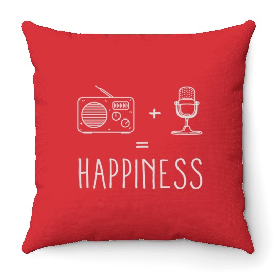 Radio Microphone Happiness Throw Pillows