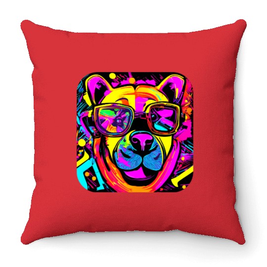 Neon Style 80s Rave Party Glow Throw Pillows