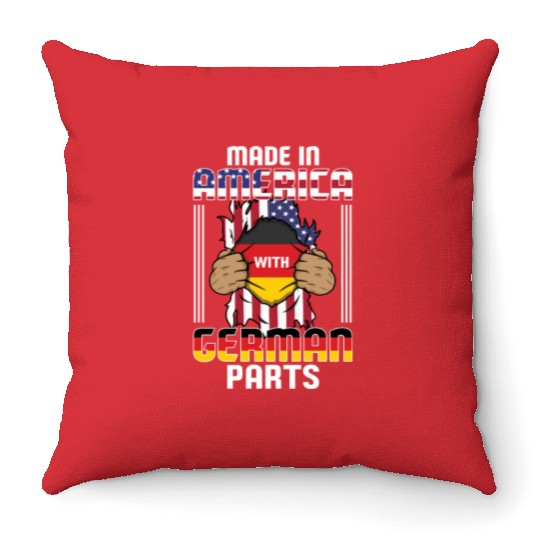 Made In America With German Parts USA Throw Pillows