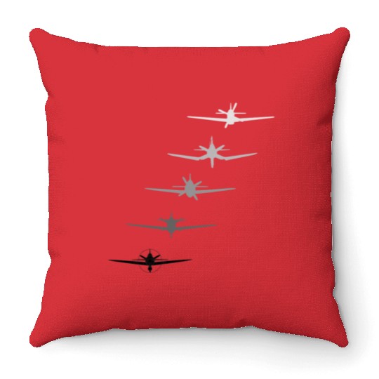 Best Warbirds Ever P-51 F4U P-47 P-40 and A6M Throw Pillows