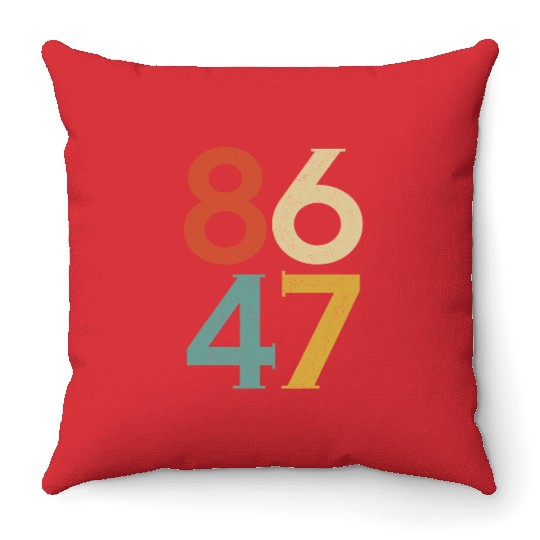 8647 Anti Trump Retro Vintage, 86 47 Throw Pillows