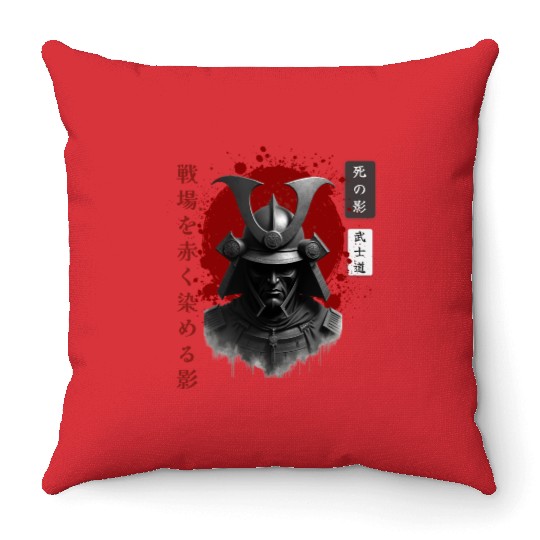 Oni Samurai Japanese Style Throw Pillows