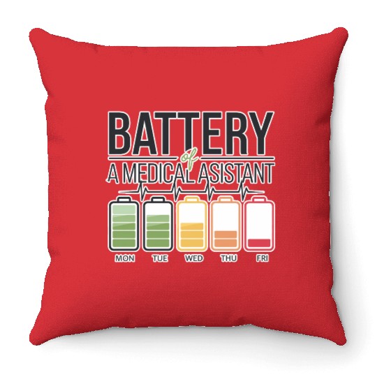 Battery Of A Medical Assistant 3 Throw Pillows