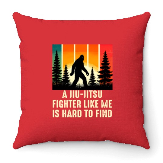 BJJ Jiu-Jitsu Fighter Is Hard To Find, Funny Bigfo Throw Pillows