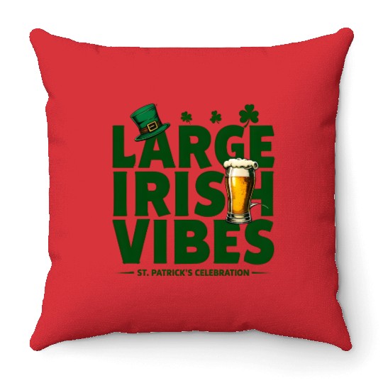 Bold Typography Celebrating St Patrick s Day Throw Pillows