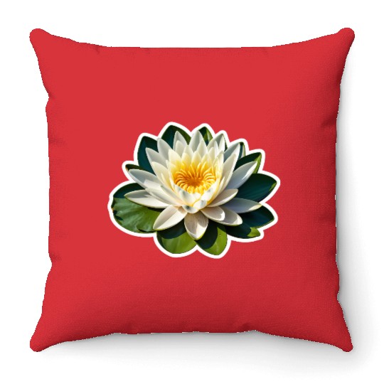 A beautiful Water Lily Throw Pillows