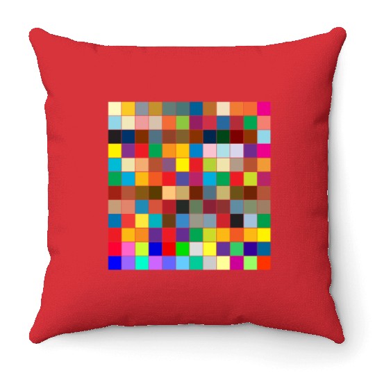 "Vibrant Multi-Color Square Box Design Throw Pillows"