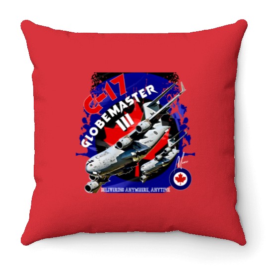 Royal Canadian Air Force C-17 Globemaster Throw Pillows