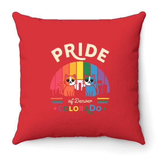 Pride of Dallas City Texas USA Rainbow Flag Throw Pillows