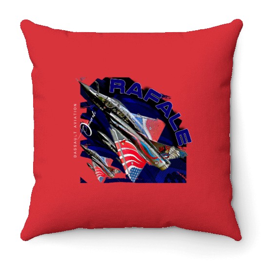 Dassault Rafale French Fighterjet Aircraft Throw Pillows