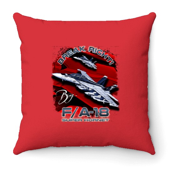 F/A18 Super Hornet Us Air Force Fighterjet Throw Pillows