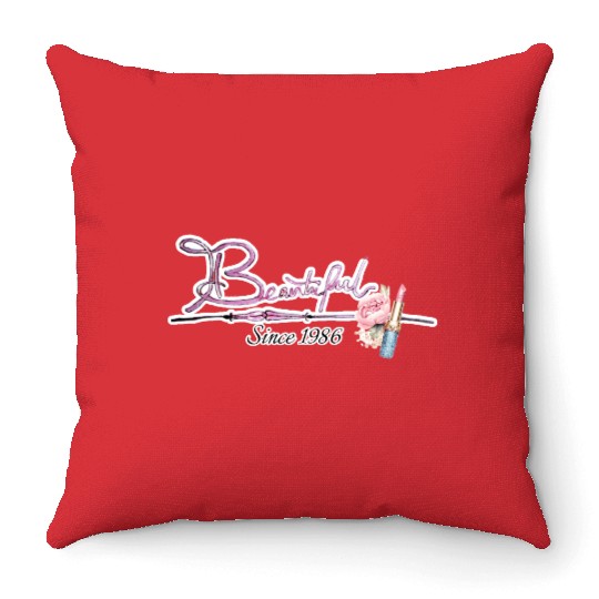 Beautiful since 1986 birthday typography Throw Pillows