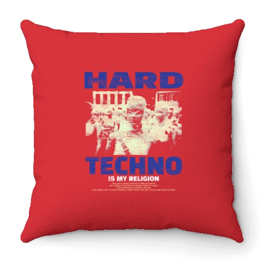 Techno House Party EDM Festival Goa Electro Rave Throw Pillows