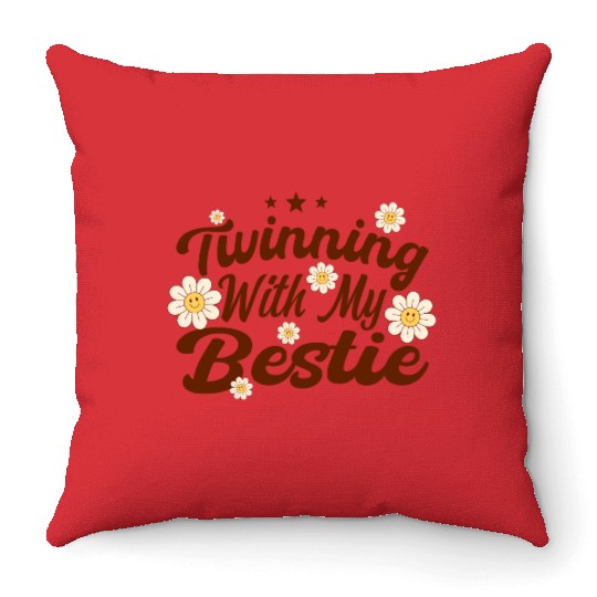 Twinning With My Bestie Spirit Week Twin Day Throw Pillows